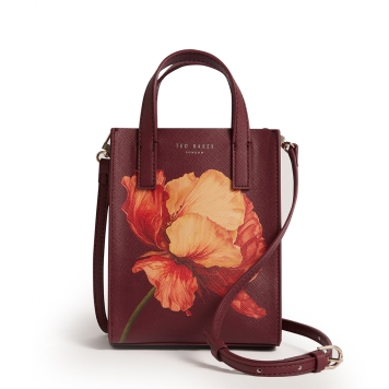 Τσάντα TED BAKER Shilee Printed Flower Mini Icon Bag 284078 Μπορντό