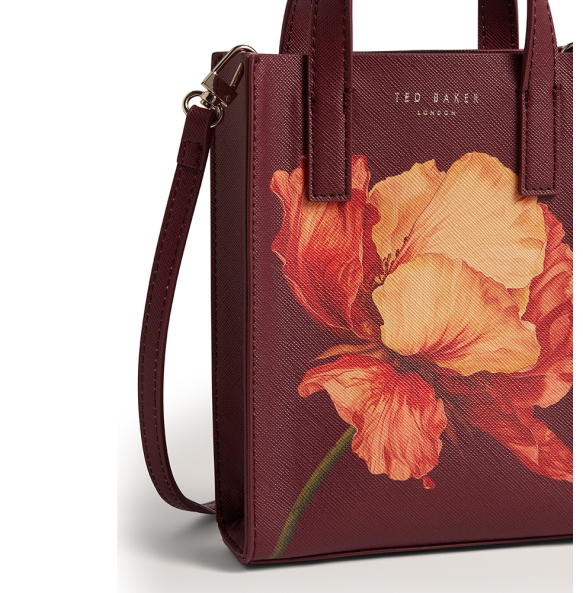 Τσάντα TED BAKER Shilee Printed Flower Mini Icon Bag 284078 Μπορντό