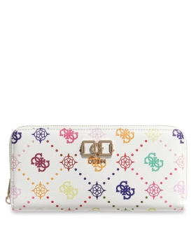 Πορτοφόλι GUESS Emelie Large Zip Around SWGM9928146 Λευκό/Πολύχρωμο