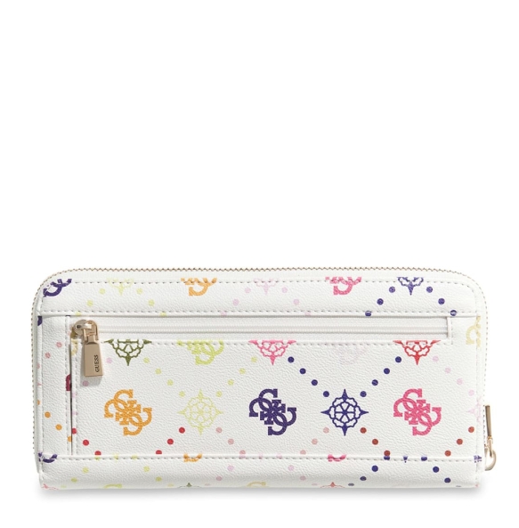 Πορτοφόλι GUESS Emelie Large Zip Around SWGM9928146 Λευκό/Πολύχρωμο