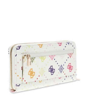 Πορτοφόλι GUESS Emelie Large Zip Around SWGM9928146 Λευκό/Πολύχρωμο