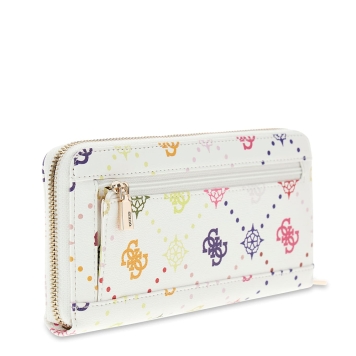 Πορτοφόλι GUESS Emelie Large Zip Around SWGM9928146 Λευκό/Πολύχρωμο