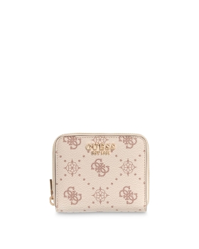 Πορτοφόλι GUESS Carrie Logo Small Zip Around SWGP9898137 Μπεζ