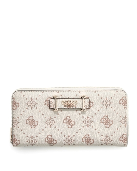 Πορτοφόλι GUESS Carrie Slg Large Zip Around SWGP9898146 Μπεζ