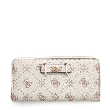 Πορτοφόλι GUESS Carrie Slg Large Zip Around SWGP9898146 Μπεζ