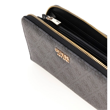 Πορτοφόλι GUESS Brenton Large Zip Around SWLG9648146 Ανθρακί