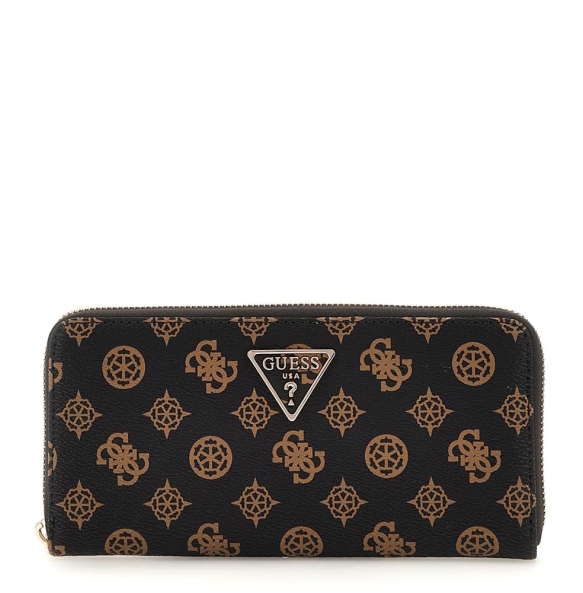 Πορτοφόλι GUESS Laurel Slg Large Zip Around SWPG8500146 Καφέ