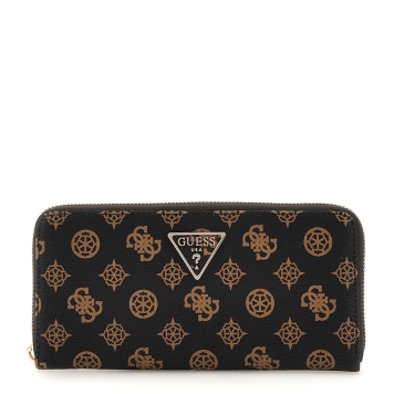 Πορτοφόλι GUESS Laurel Slg Large Zip Around SWPG8500146 Καφέ