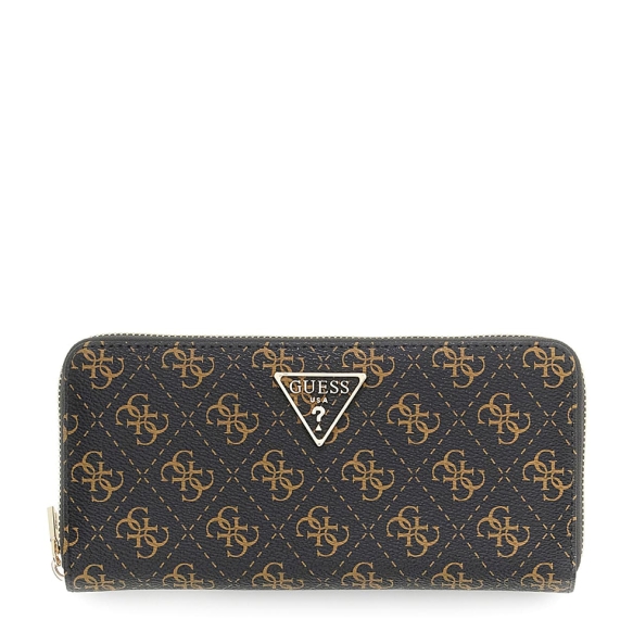 Πορτοφόλι GUESS Laurel Large Zip Around SWQL7459146 Καφέ