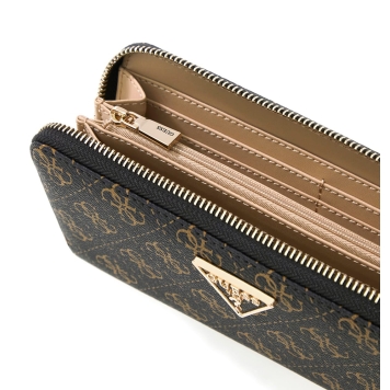 Πορτοφόλι GUESS Laurel Large Zip Around SWQL7459146 Καφέ