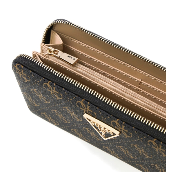 Πορτοφόλι GUESS Laurel Large Zip Around SWQL7459146 Καφέ