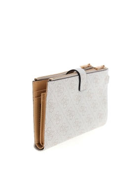 Πορτοφόλι GUESS Laurel Double Zip Organizer SWSG7459157 Εκρού