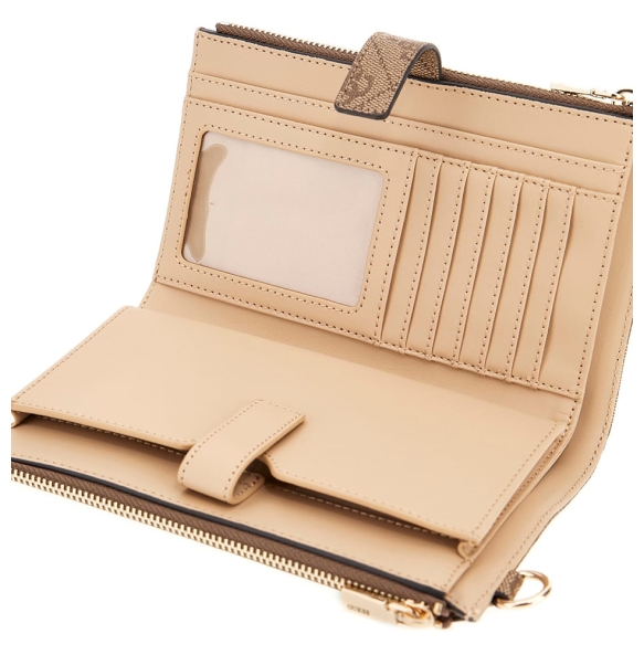 Πορτοφόλι GUESS Laurel Double Zip Organizer SWSG7459157 Μπεζ