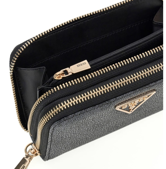 Πορτοφόλι GUESS Laurel Medium Double Zip SWSG7459164 Ανθρακί