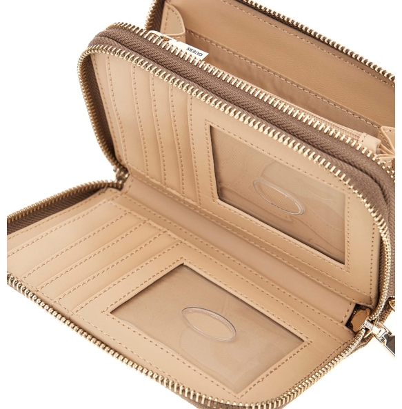 Πορτοφόλι GUESS Laurel Medium Double Zip SWSG7459164 Μπεζ