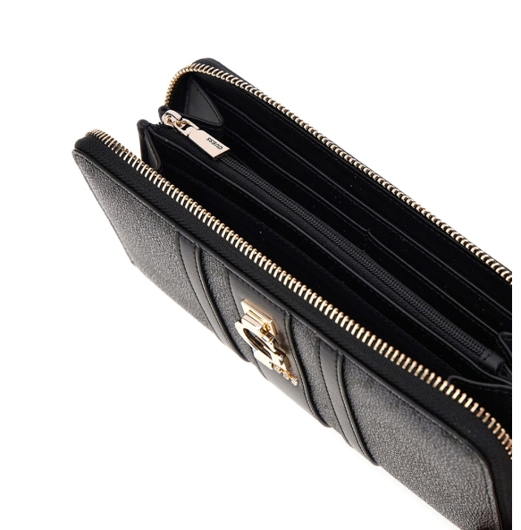 Πορτοφόλι GUESS Erenia Large Zip Around SWSO7838146 Μαύρο