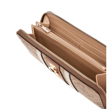 Πορτοφόλι GUESS Erenia Large Zip Around SWSO7838146 Μπεζ