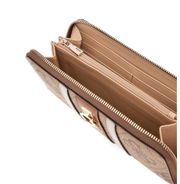 Πορτοφόλι GUESS Erenia Large Zip Around SWSO7838146 Μπεζ