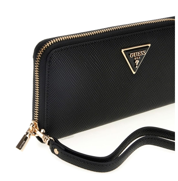 Πορτοφόλι GUESS Laurel Large Zip Around SWZG7459146 Μαύρο