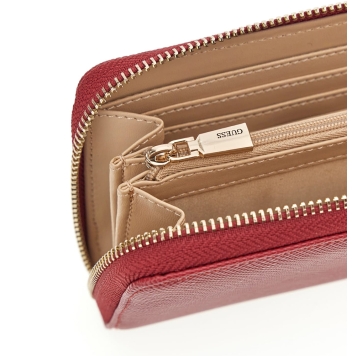 Πορτοφόλι GUESS Laurel Large Zip Around SWZG7459146 Κόκκινο