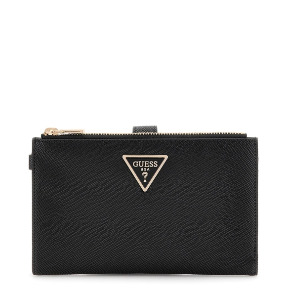 Πορτοφόλι GUESS Laurel Large Zip Around SWZG7459157 Μαύρο Πορτοφόλι GUESS Laurel Large Zip Around SWZG7459157 Μαύρο