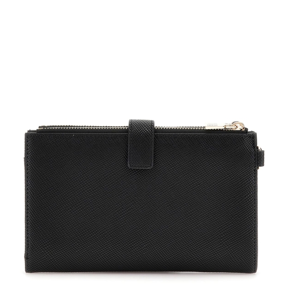 Πορτοφόλι GUESS Laurel Large Zip Around SWZG7459157 Μαύρο Πορτοφόλι GUESS Laurel Large Zip Around SWZG7459157 Μαύρο