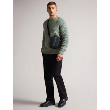 Τσάντα TED BAKER Evver Striped Mini Reporter 282561 Μαύρο