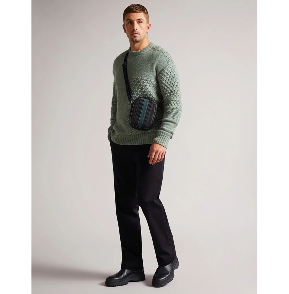 Τσάντα TED BAKER Evver Striped Mini Reporter 282561 Μαύρο