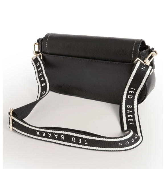 Τσάντα TED BAKER Louiize Webbing Leather Flapover Bag 281393 Μαύρο
