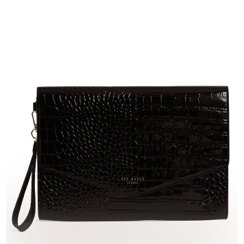 Φάκελος TED BAKER Wesslie Croc Envelope Pouch 282510 Μαύρο