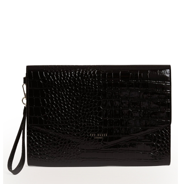 Φάκελος TED BAKER Wesslie Croc Envelope Pouch 282510 Μαύρο