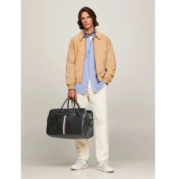 Τσάντα TOMMY HILFIGER 11815 Premium Leather Duffle Μαύρο