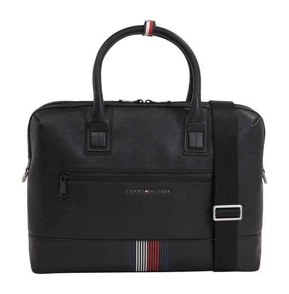 Τσάντα TOMMY HILFIGER TH Signature Laptop 12481 Μαύρο
