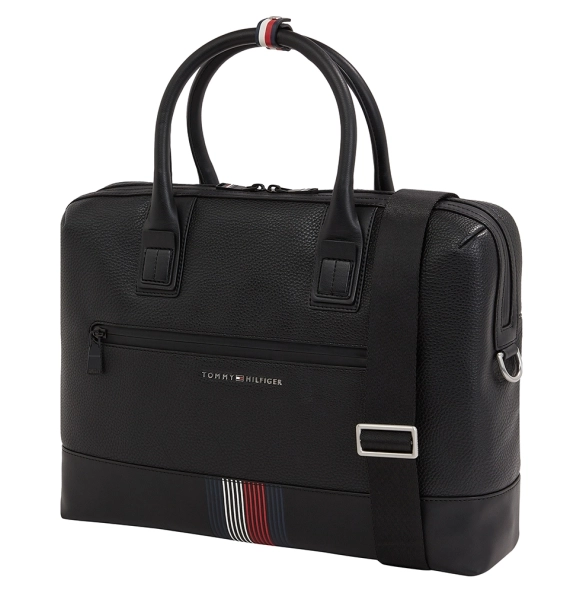 Τσάντα TOMMY HILFIGER TH Signature Laptop 12481 Μαύρο
