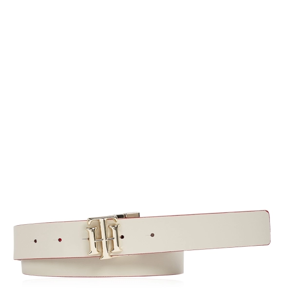 Ζώνη TOMMY HILFIGER 10589 TH Logo 3.0 Κόκκινο/Ιβουάρ