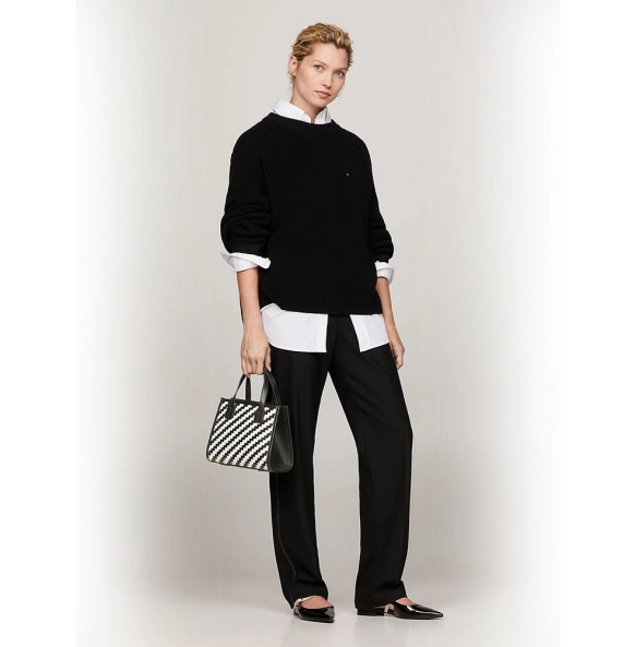 Τσάντα TOMMY HILFIGER TH City Small Tote 16086 Μαύρο