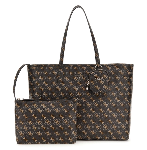 Τσάντα GUESS Power Play Large Tote HWQG9006240 Καφέ
