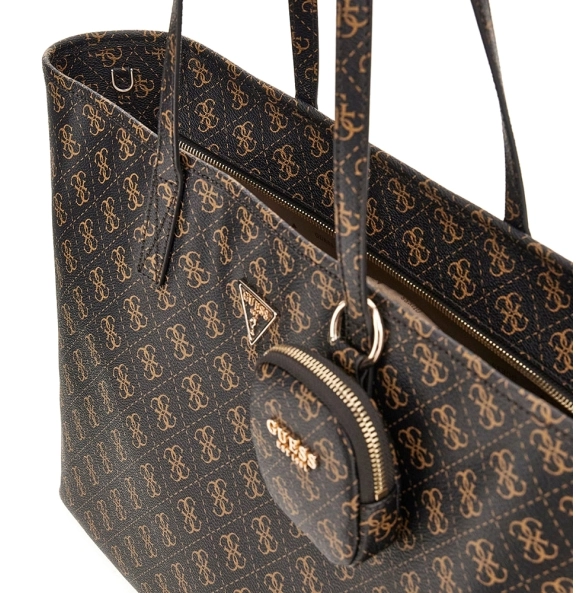 Τσάντα GUESS Power Play Large Tote HWQG9006240 Καφέ