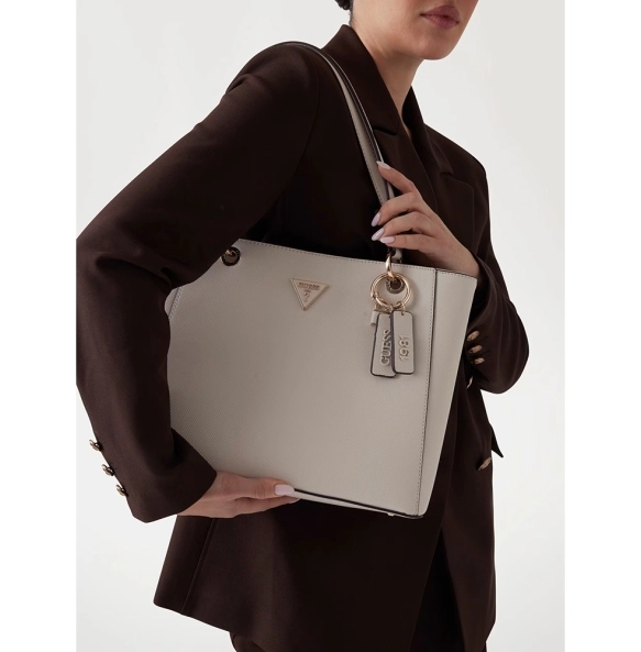 Τσάντα GUESS Noelle Noel Tote HWZG7879250 Μπεζ