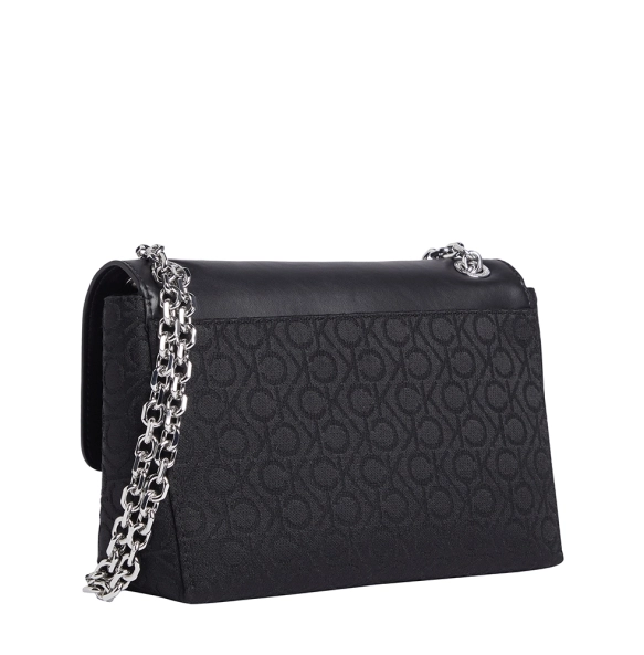 Τσάντα CALVIN KLEIN Re-Lock Convertible jacquard 12641 Μαύρο