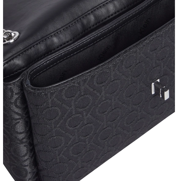 Τσάντα CALVIN KLEIN Re-Lock Convertible jacquard 12641 Μαύρο