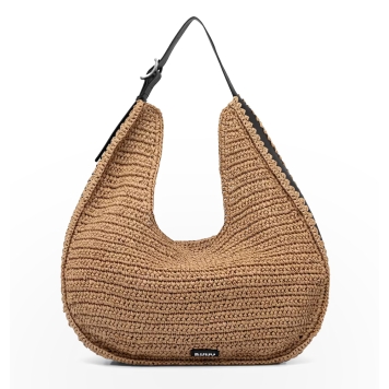 Τσάντα DKNY Camila Hobos Shoulder bag R61ADM30 Ψάθα